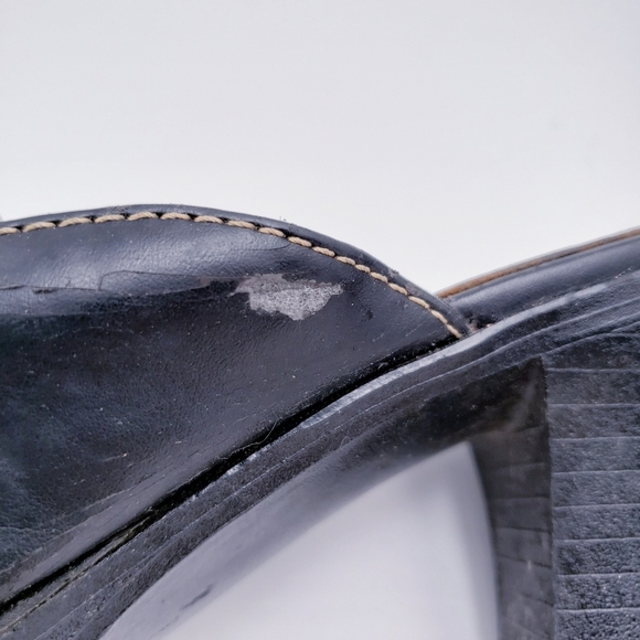 Vintage 90s y2k Mudd Bratz Brown Vegan Leather Chunky Heel Mules Size 8 - Picture 10 of 13